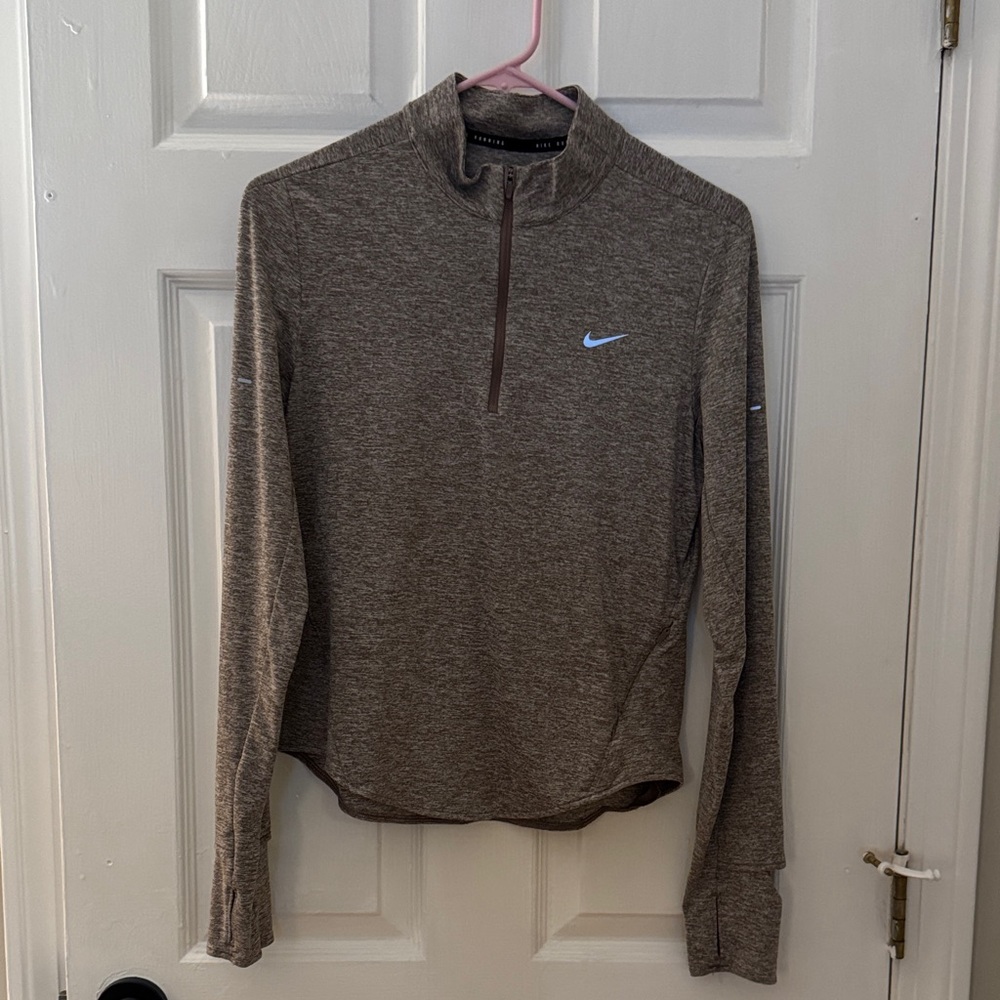 Nike Heather Brown Quarter-Zip Top